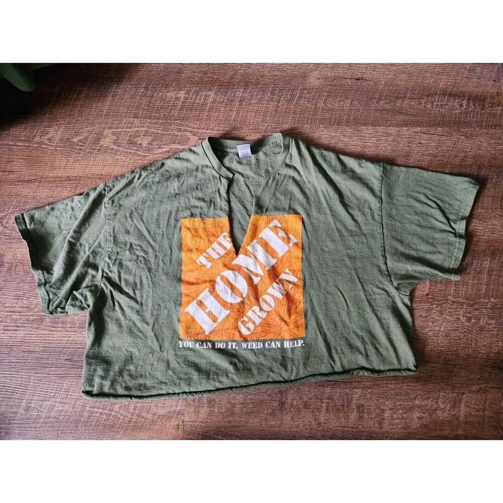 Womens 2X The Home Grown Weed Can Help Crop V Cut Shirt